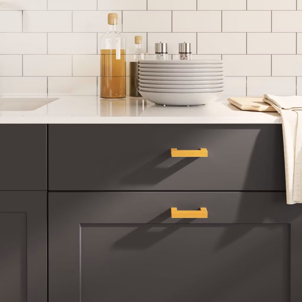 Set di 20 maniglie per mobili vidaXL in acciaio inox color oro con finitura lucida