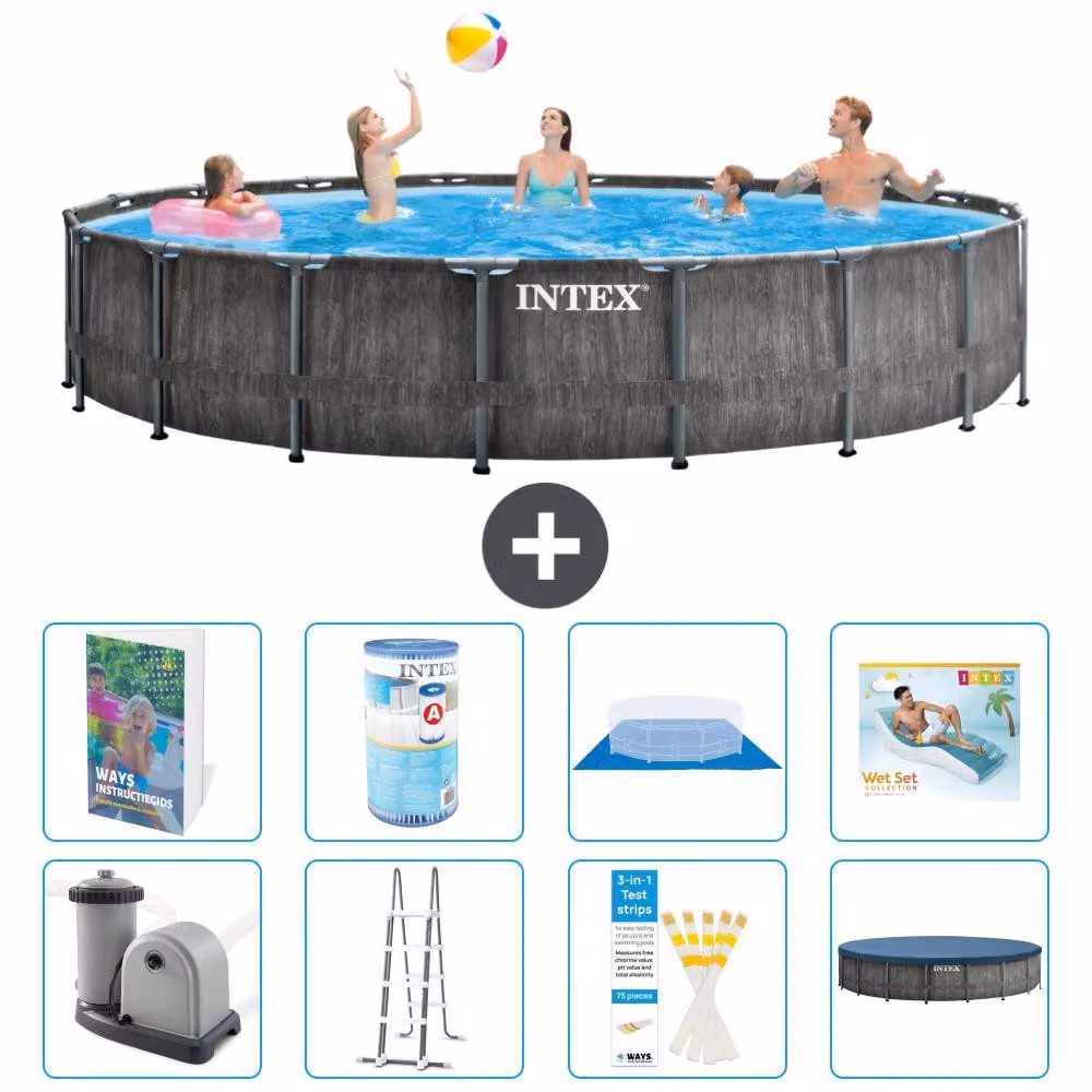 Struttura per piscina a forma di prisma - 549x122 cm - composta da 7 elementi - modello S635