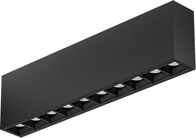 Plafoniera LED Gealuce in Alluminio Nero Satinato con Ottica Antiabbaglio, 20W, 1600lm, 3000K