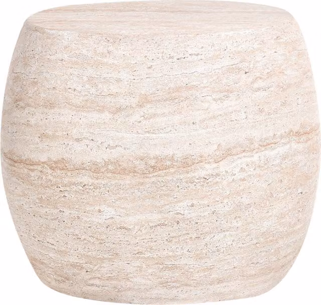 Tavolino effetto travertino Piano impiallacciato simil-pietra Beige Design moderno Soggiorno