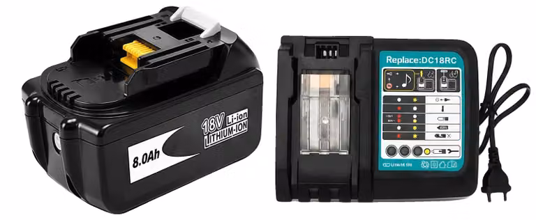 Batteria ricaricabile, capacità 8000mAh, caricabatterie universale per utensili elettrici, 1 caricabatterie, 18V