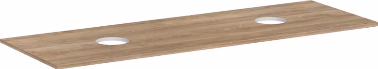 hansgrohe Xelu Q Console avec 2 découpes rondes, 1560x550, pour vasque à poser, sans trou pour robinet, 54119230, 54119230