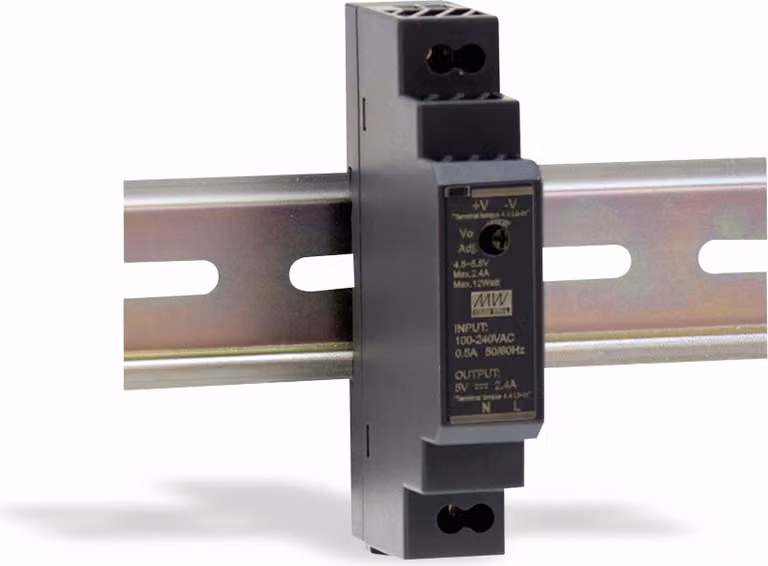 Alimentatore switching per guida DIN MEAN WELL HDR-15-12, 12 V-/1,25 A