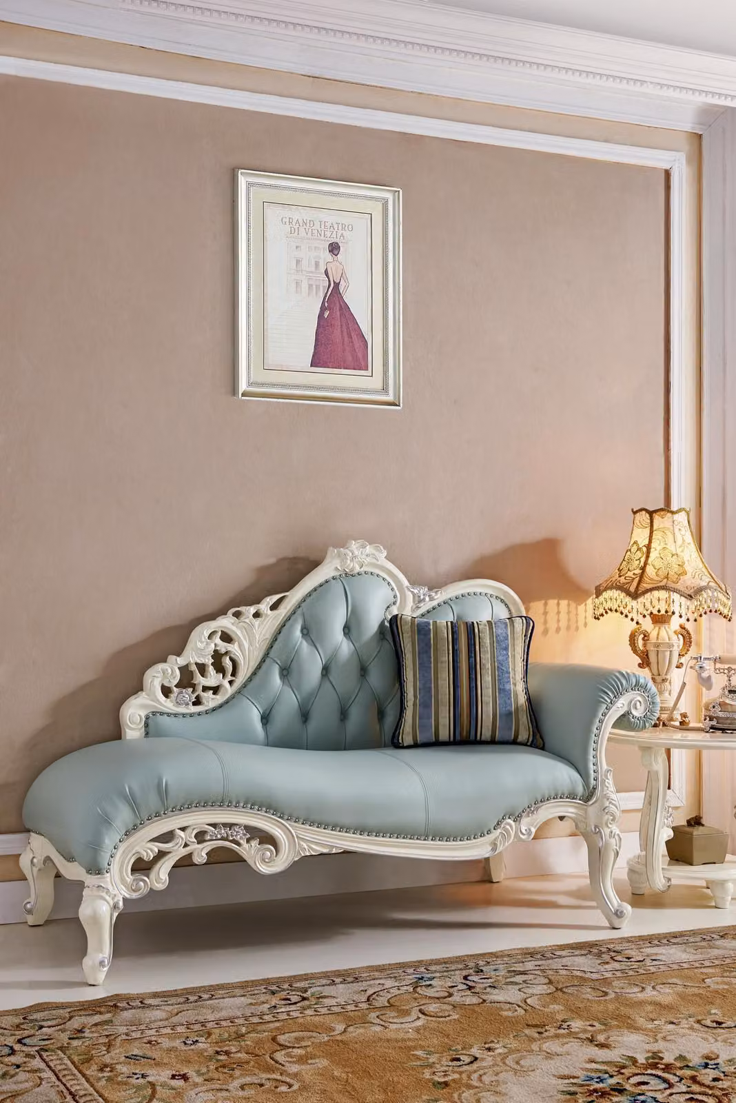 Chaise Lounge Liege Chesterfield Echtholz Liegen Leder Sofa Relax Chaiselounge