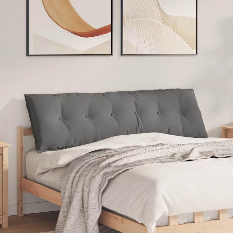 vidaXL Cuscino per Schiena Grigio con Rivestimento Rimovibile L: 160 cm, P: 50 cm
