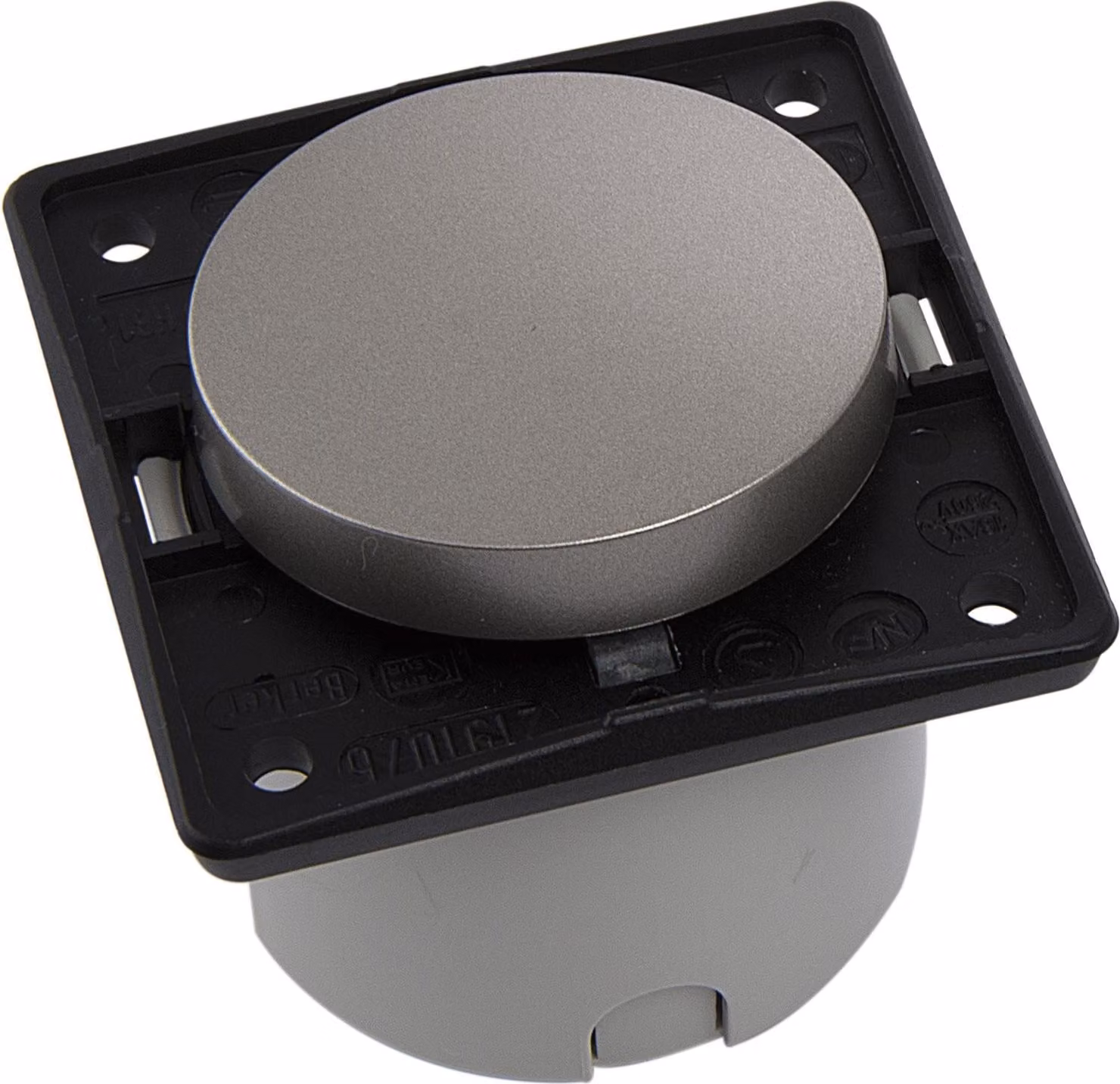 Interruttore di spegnimento Berker Integro preassemblato effetto acciaio inox senza cornice