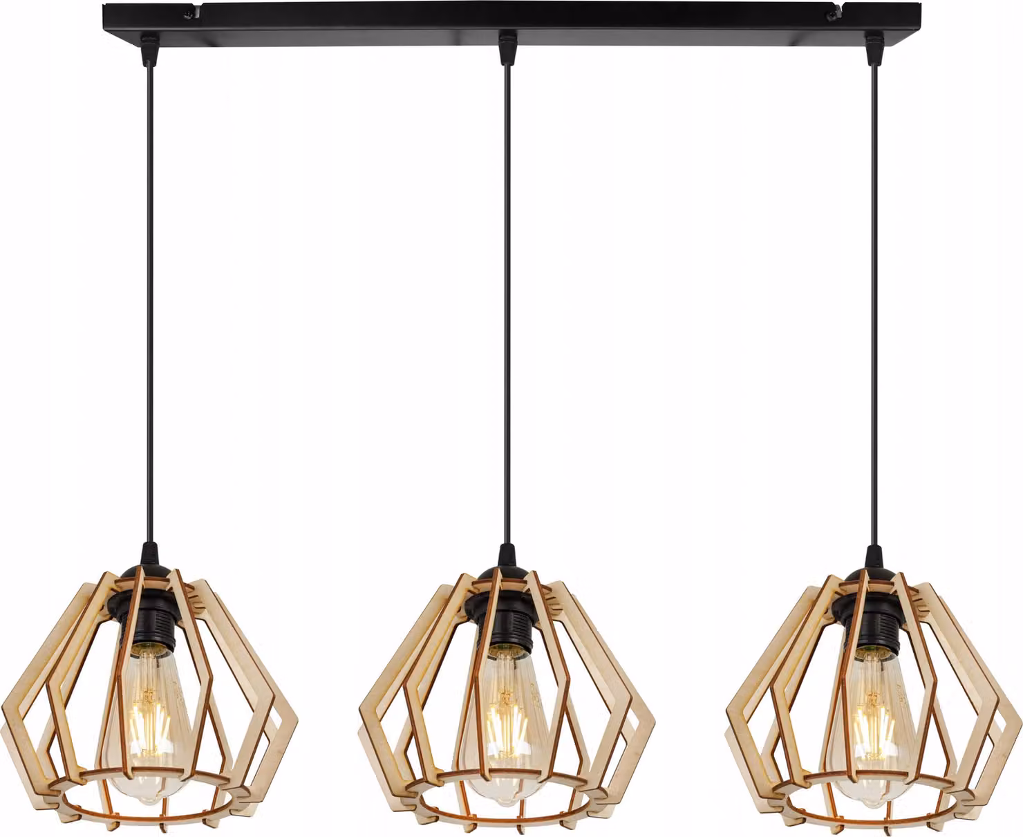 Moderna Lampada A Sospensione A Led In Legno