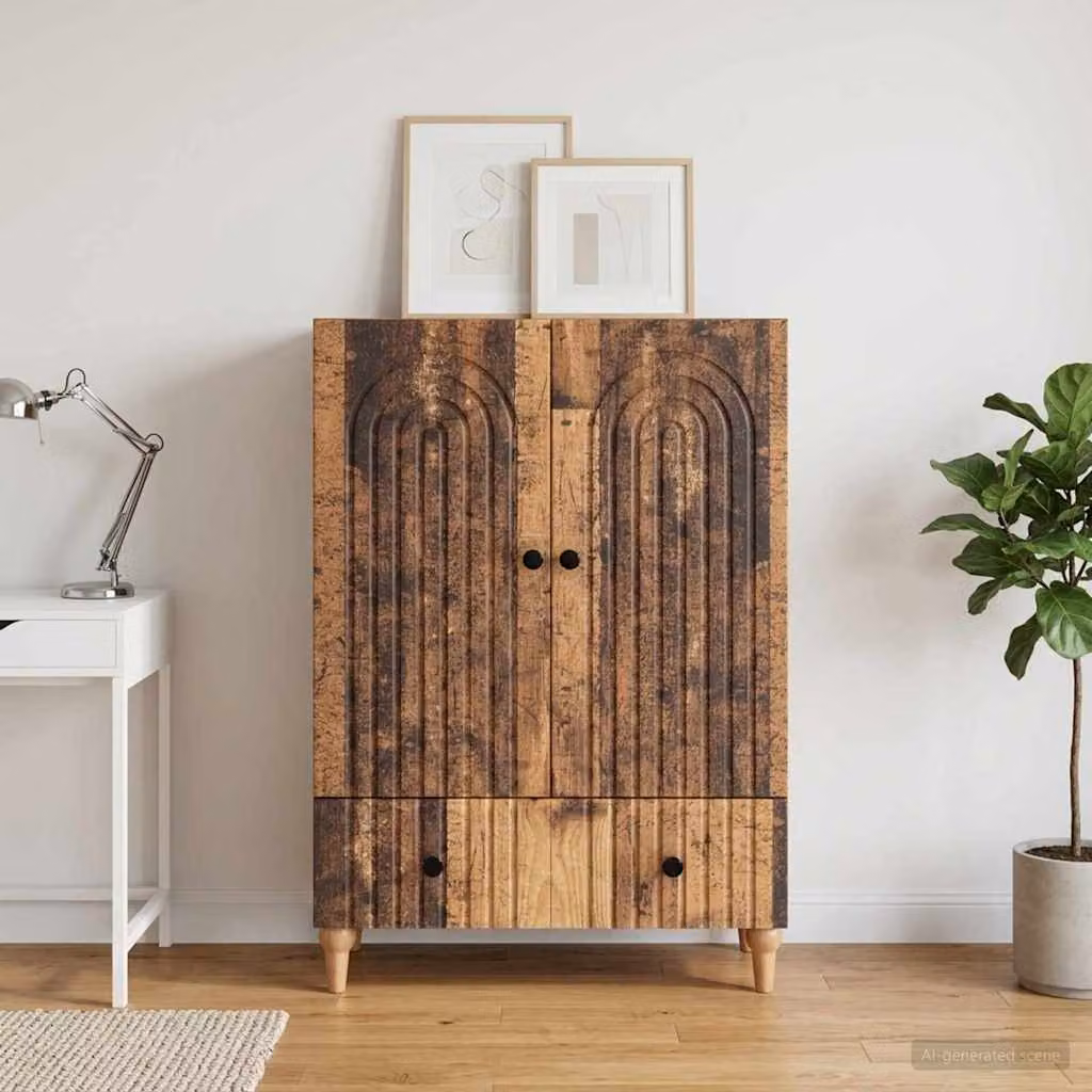 Credenza moderna vidaXL in legno ingegnerizzato color marrone L: 66 cm, P: 34,5 cm, H: 95 cm