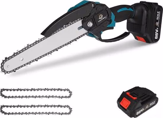 Motosega portatile da 8 pollici per lavori di giardinaggio e lavorazione del legno, con 1 batteria agli ioni di litio inclusa