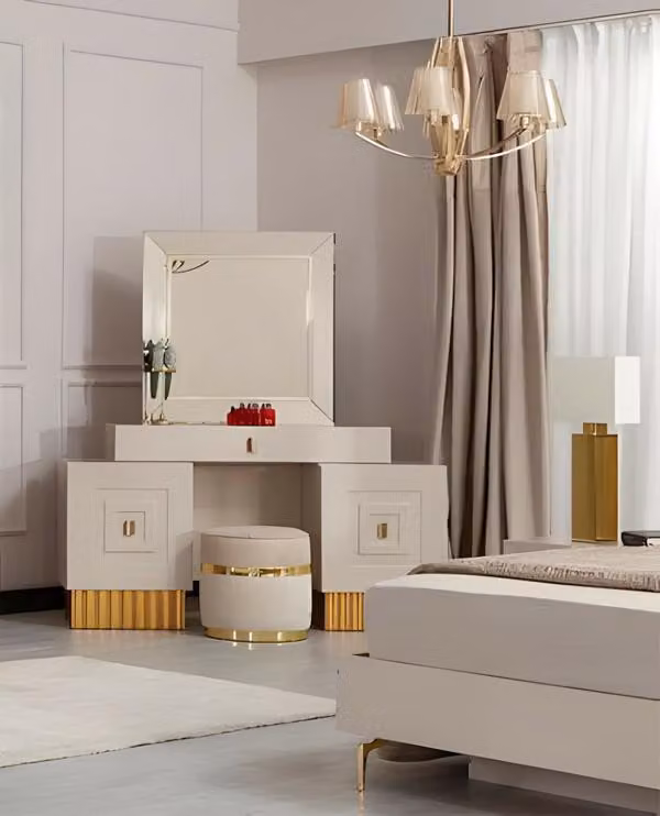 Schminktisch Frisiertisch Schminkkonsole Konsole Holz Beige Design