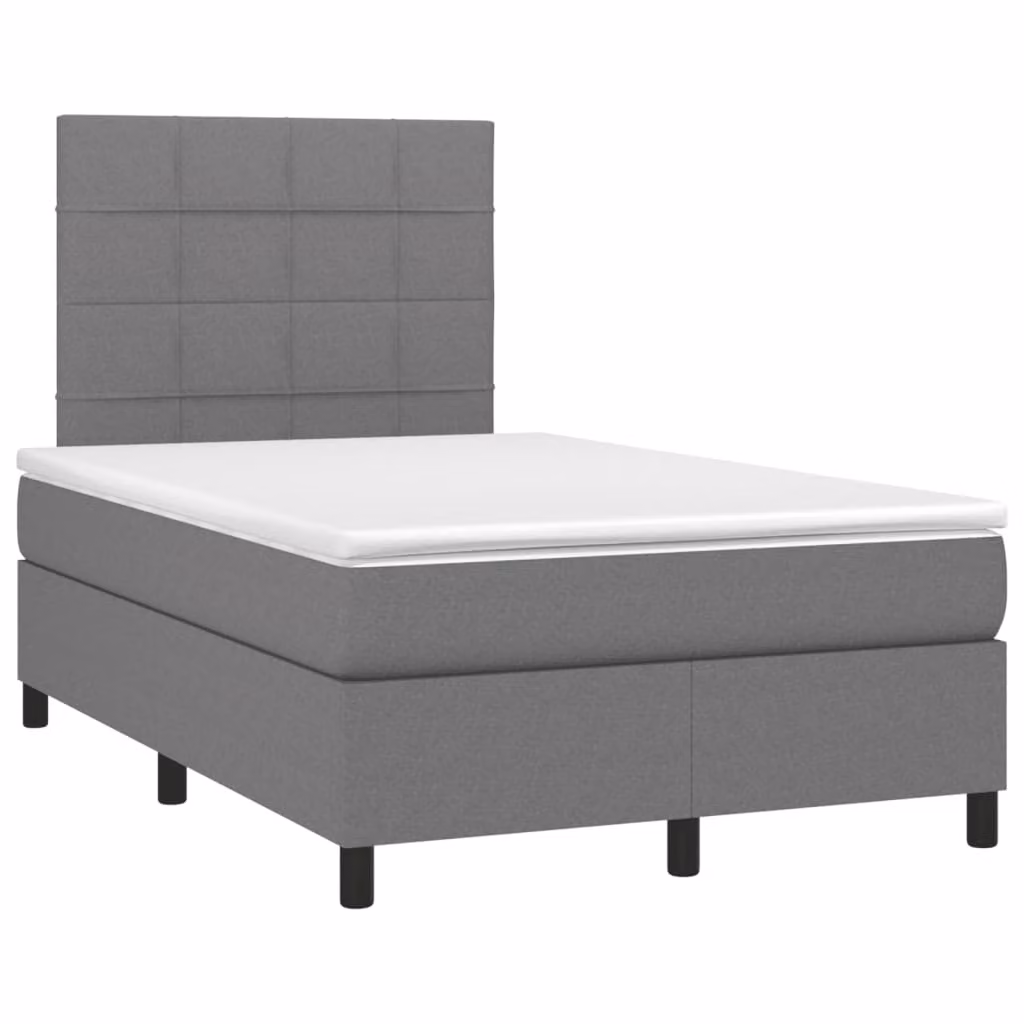 Maison Exclusive - Giroletto a Molle con Materasso Grigio Scuro 120x190cm Tessuto
