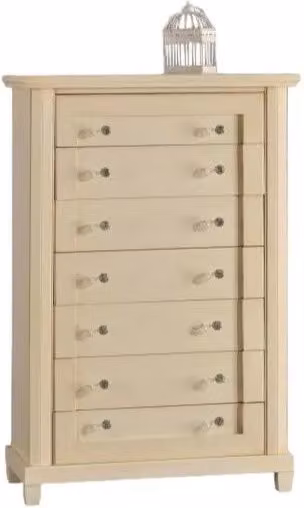 Settimanale in legno 7 cassetti avorio patinato 86x40x131