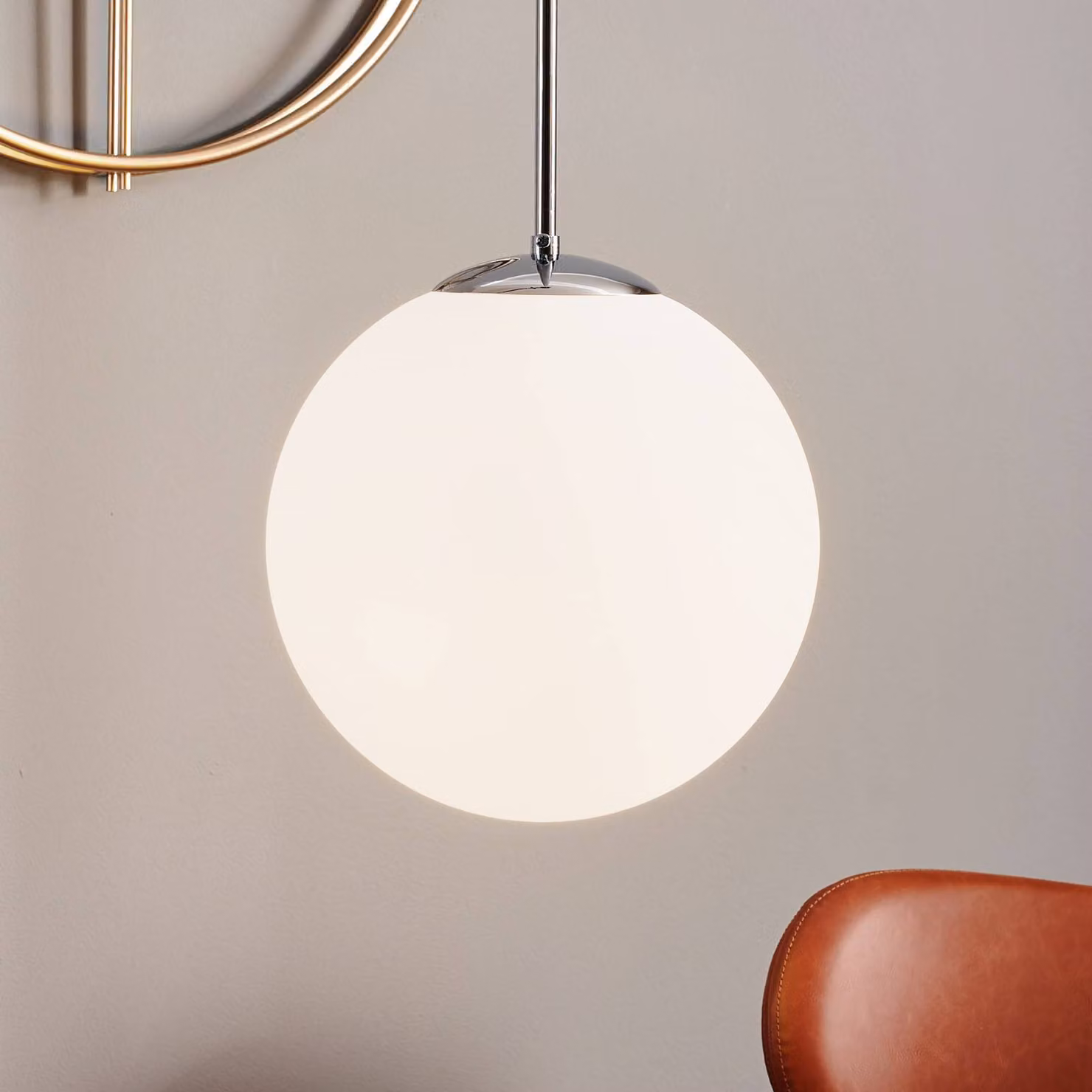 Lampada a sospensione Dione ALDEX, dimmerabile, Bianco / Opale, Soggiorno / Sala da pranzo, Vetro, Moderno, Lampada a sospensione