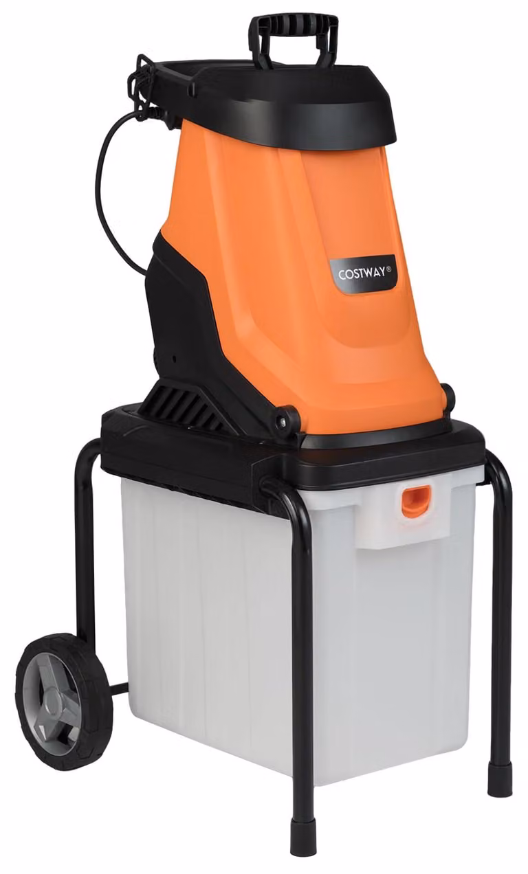 Trituratore di legno elettrico - Motore da 2800 W - Contenitore di raccolta da 50 litri