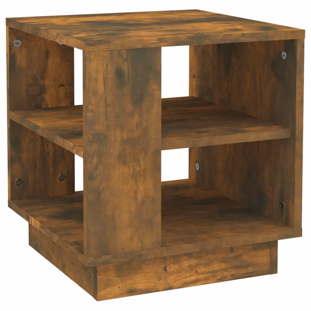 Tavolino da Salotto Rovere Fumo 40x40x43 cm Legno Multistrato
