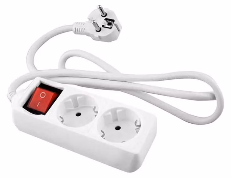 Prese multiple da parete, 2 prese con interruttore, trasparenti, compatibili con prese europee, 220V, taglia unica
