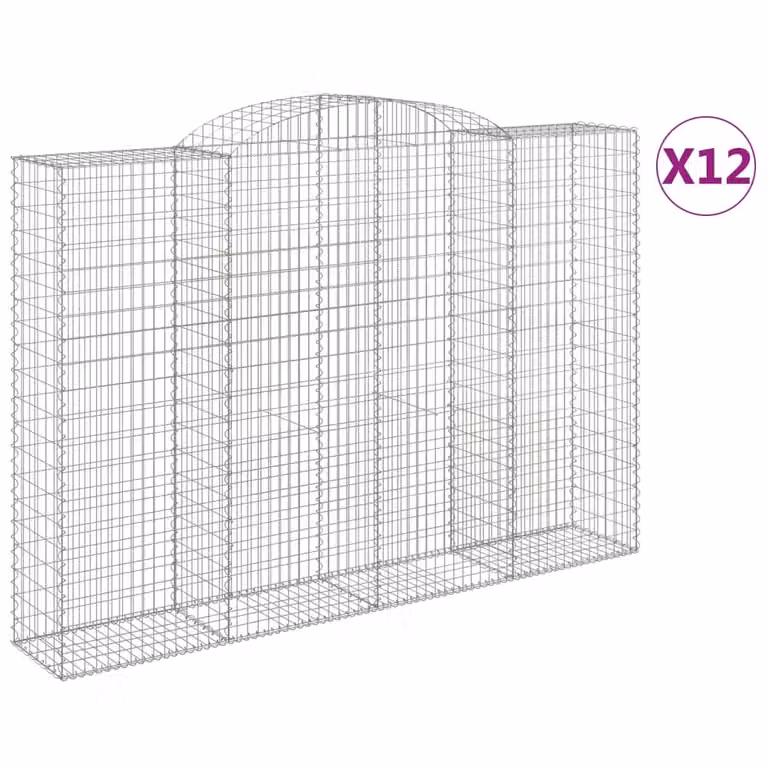 Cesti Gabbioni ad Arco 12 pz 300x50x200/220 cm Ferro Zincato