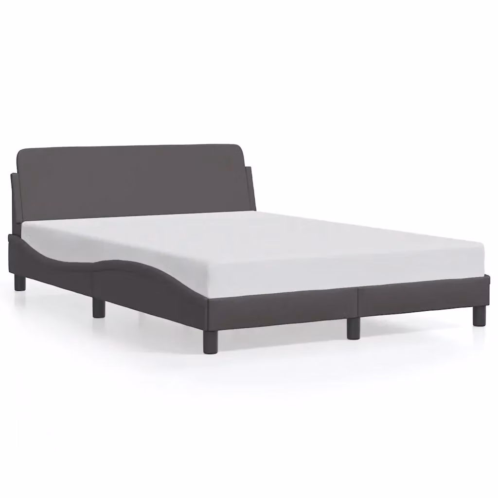 Letto con giroletto Dover vidaXL in similpelle grigio L 140 cm x P 200 cm – 2