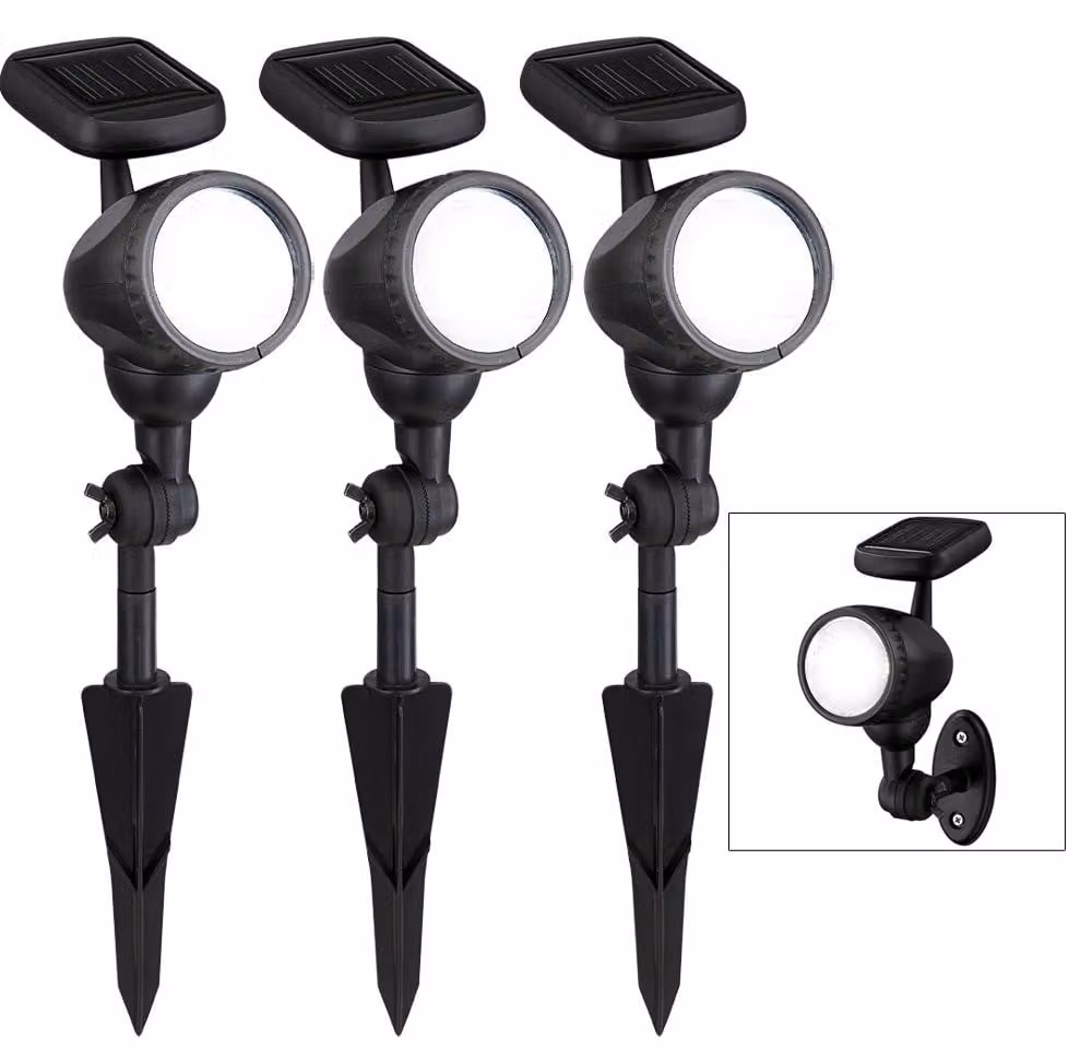 set di 3 luci solari a LED per uso esterno