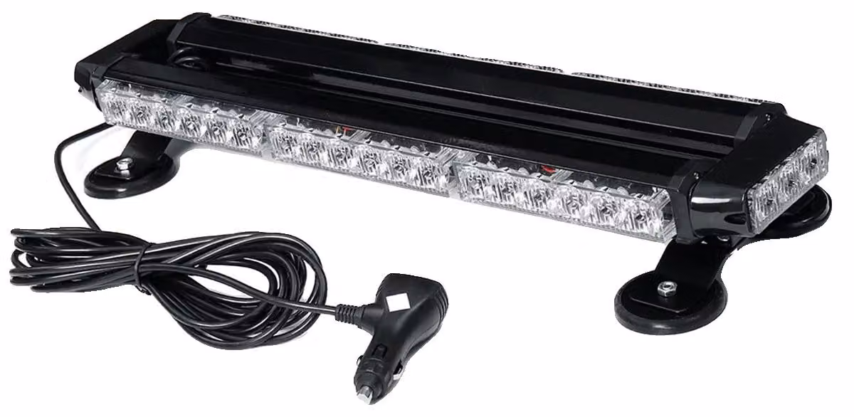 Barra luminosa stroboscopica, 21 pollici, 42 LED, alimentazione 12 V, colore della luce ambra, 7 modalità di lampeggiamento