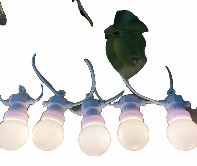 Catena luminosa a LED a forma di globo, impermeabile, a basso consumo energetico, cavo bianco, spina di tipo EU, confezione da 2