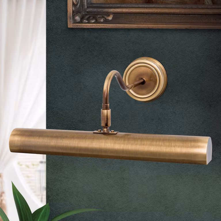 ORION Lampada per quadri Lariga ottone antico 35 cm Lariga, dimmerabile, Bronzo / Ottone antico, Soggiorno / Sala da pranzo, Metallo, Applique