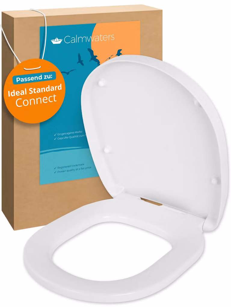 Sedile per WC Calmwaters per Ideal Standard Connect | Sedile per WC a chiusura morbida | Duroplast | Take-Off & Top-Fix | Sovrapposto | Cerniera in acciaio inox | EU | Bianco | 26LP6261