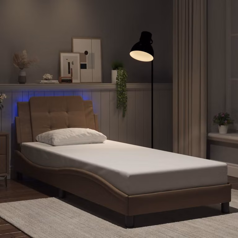 vidaXL Giroletto Zadar con LED e porta USB, colore Marrone, L 80 x P 200 cm