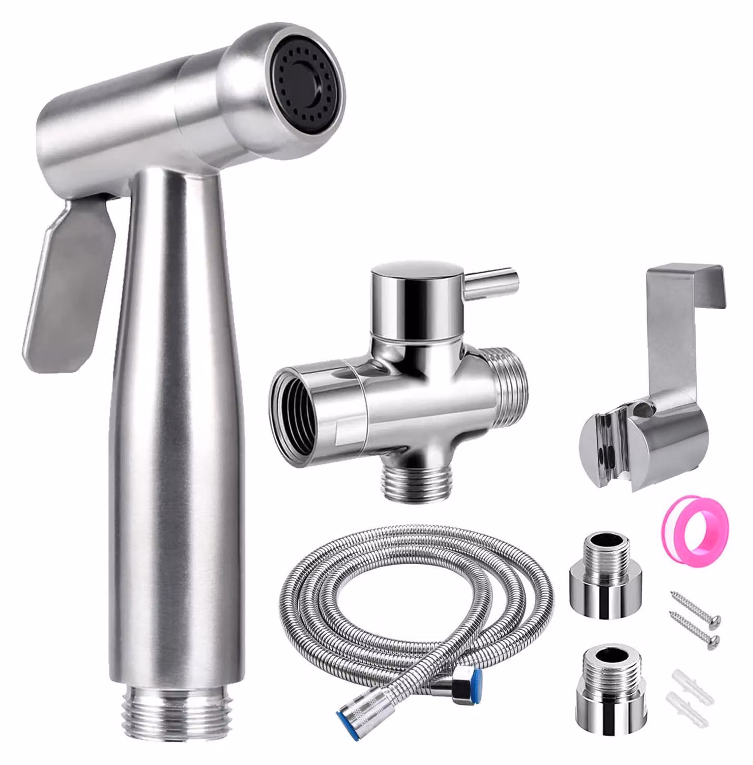 Spruzzatore bidet portatile per il water, con tubo da 150 cm e accessori di montaggio