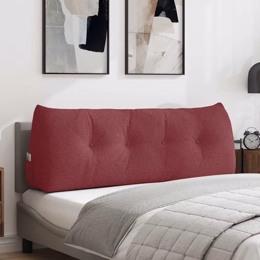 Cuscino per schiena ergonomico vidaXL Rosso, L 140 x P 24 x H 50 cm con rivestimento rimovibile in poliestere