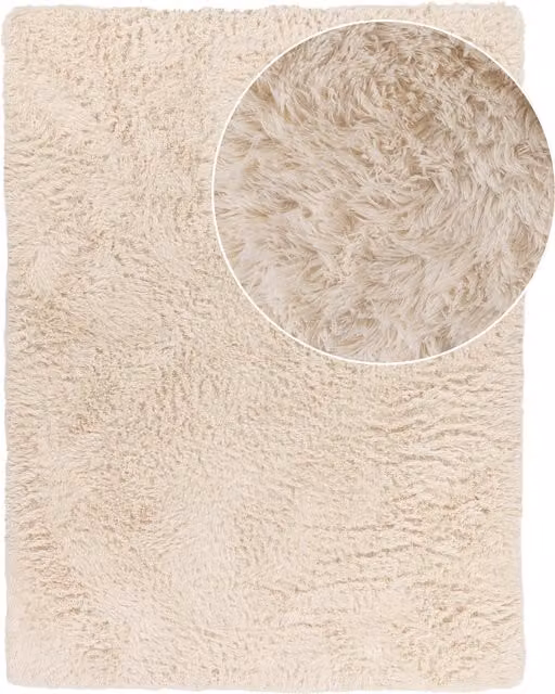 Tappeto a pelo alto Silvana beige in ecopelliccia L 60 cm x P 100 cm