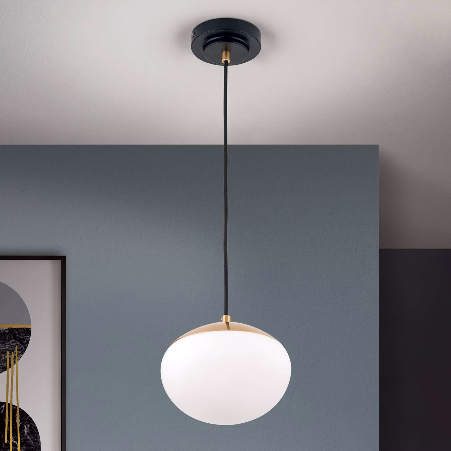 ORION Lampada a sospensione in vetro Josephine, dimmerabile, Ottone / Oro, Soggiorno / Sala da pranzo, Vetro, Lampada a sospensione