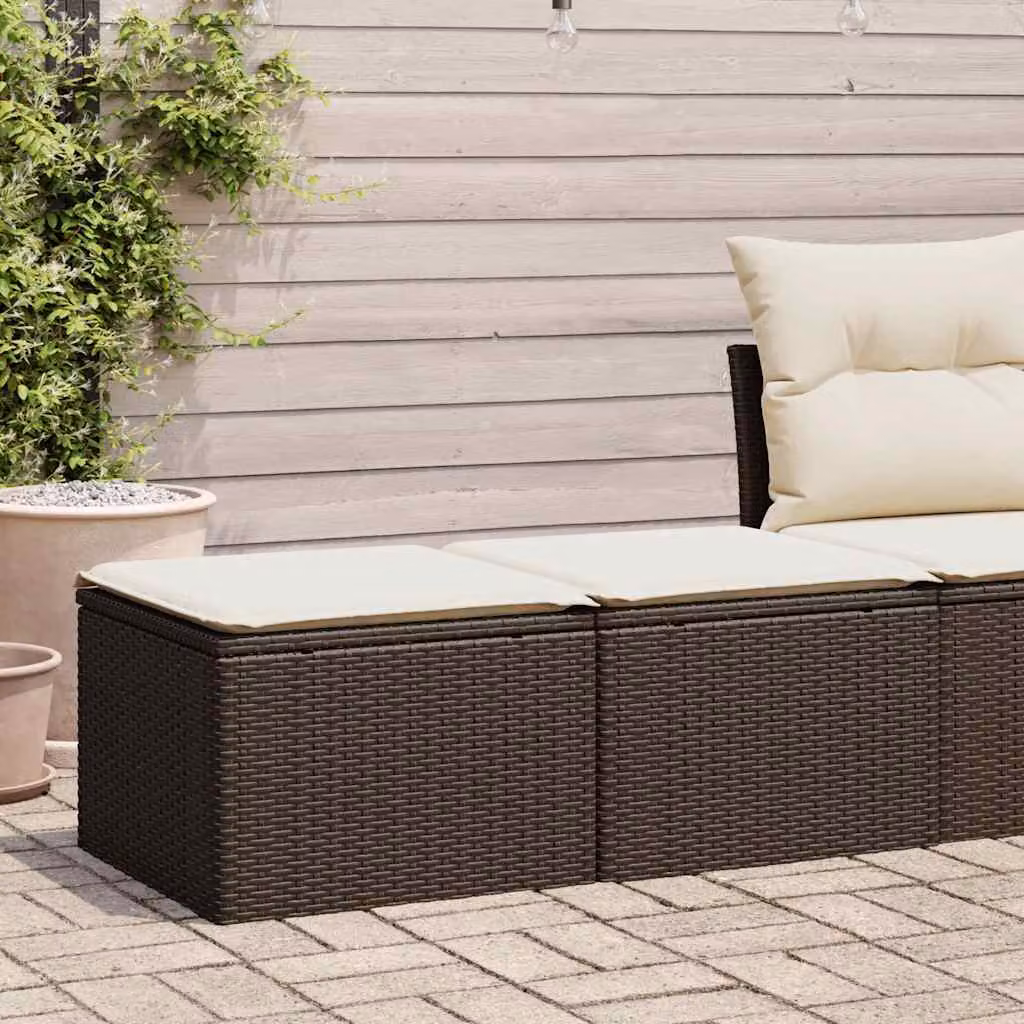 Maison Exclusive - Set Divano Giardino 4 pz con Cuscini Marrone Polyrattan Acacia