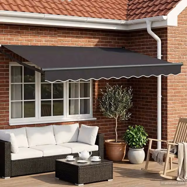 Tenda retrattile manuale Videx con LED in poliestere color antracite L: 300 cm, P: 250 cm
