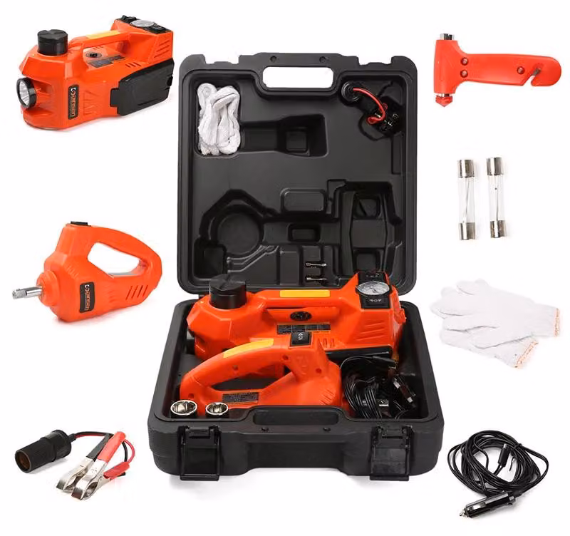 Cric per auto elettriche, portata 5 tonnellate, avvitatore a impulsi da 12 V, ROSSO