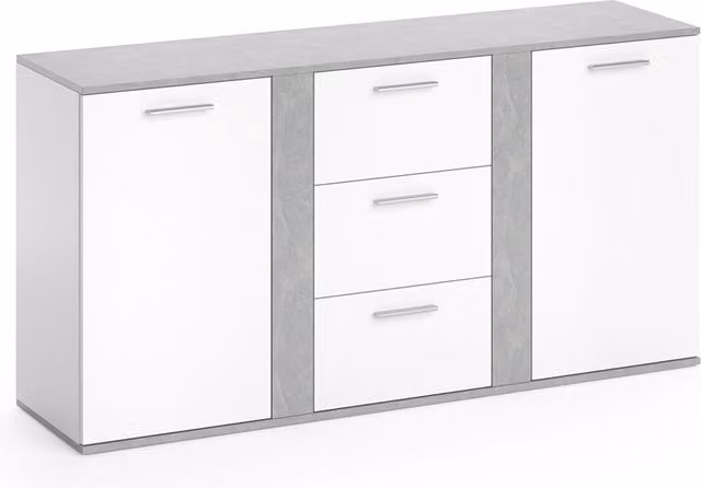 Cassettiera camera Novelli Calcestruzzo 155 x 80 cm con cassetti Vicco