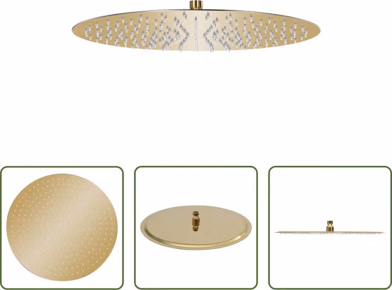 The Living Store Doccia a pioggia in acciaio inox 40 cm rotonda Golden
