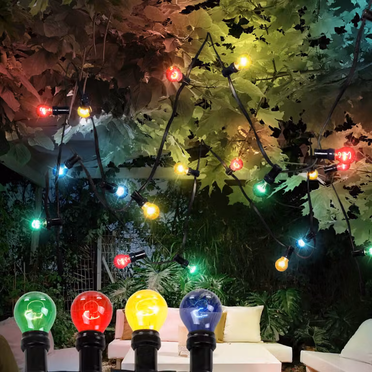 Globo Ghirlanda luminosa Nirvana, a 10 luci, colorata, in plastica, IP44 Nirvana, Nero, Plastica