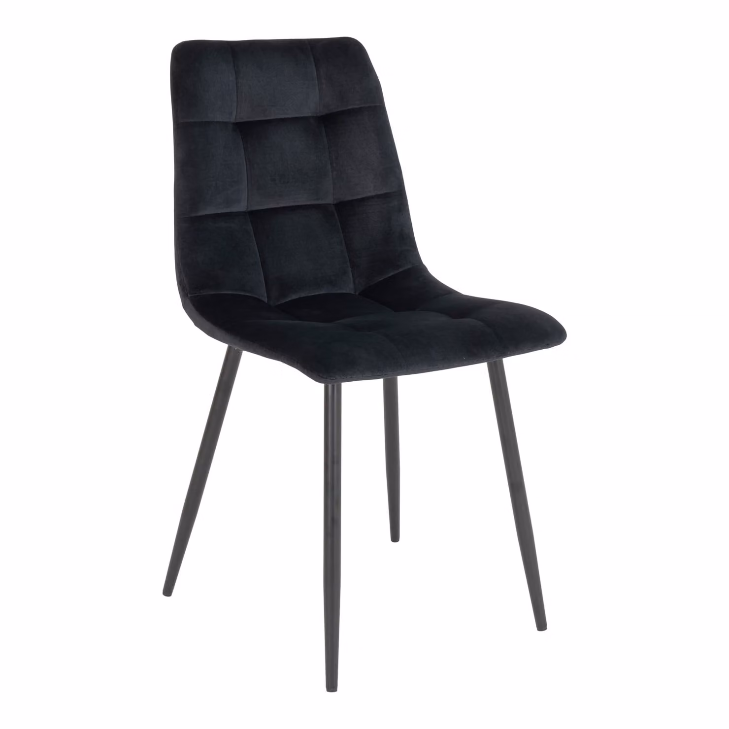 Sedia da pranzo Middelfart in velluto nero, nero.