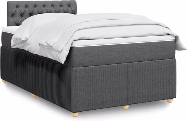 Giroletto a Molle con Materasso Grigio Scuro 120x190cm Tessuto 3289703