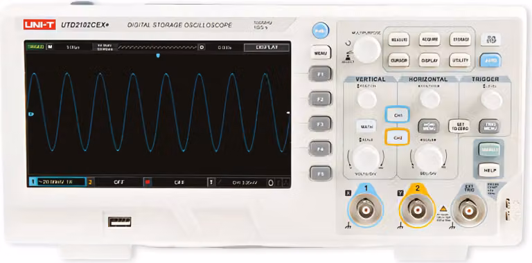 Oscilloscopio a memoria UNI-T UTD2102CEX+, 2 canali, 100 MHz