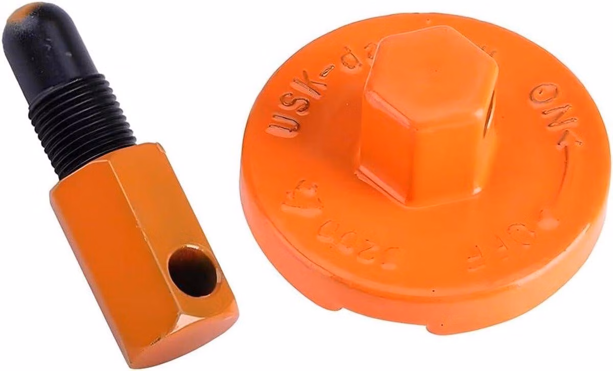 Pistone di bloccaggio per smontaggio della frizione delle motoseghe - Attrezzo universale per la smontaggio delle motoseghe (arancione)
