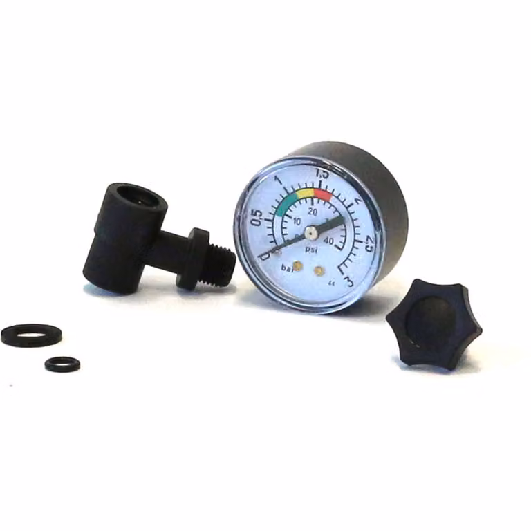 Manometro con attacco da 1/8" incl. raccordo a T e O-ring
