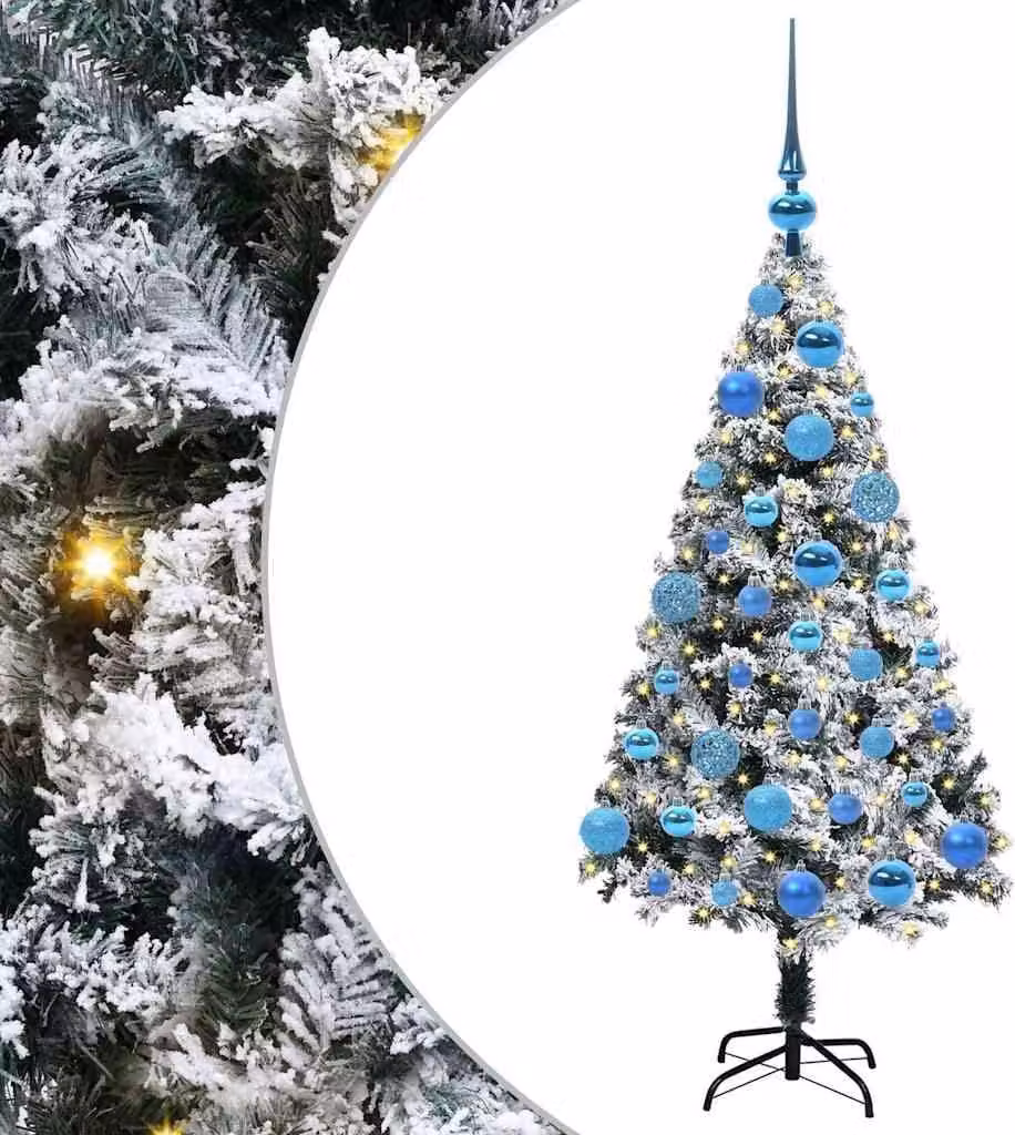 vidaXL Albero di Natale artificiale con 150 LED con supporto bianco 120 cm
