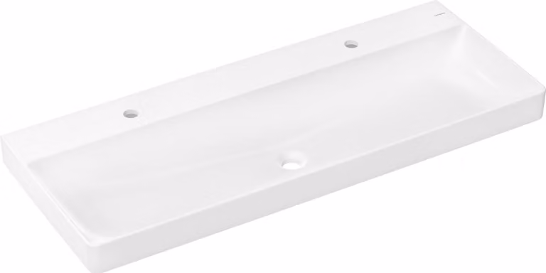 hansgrohe Xelu Q lavabo, 2 trous pour robinet, sans trop-plein, sans vidage, 1200x480mm, blanc, 60322450, 60322450