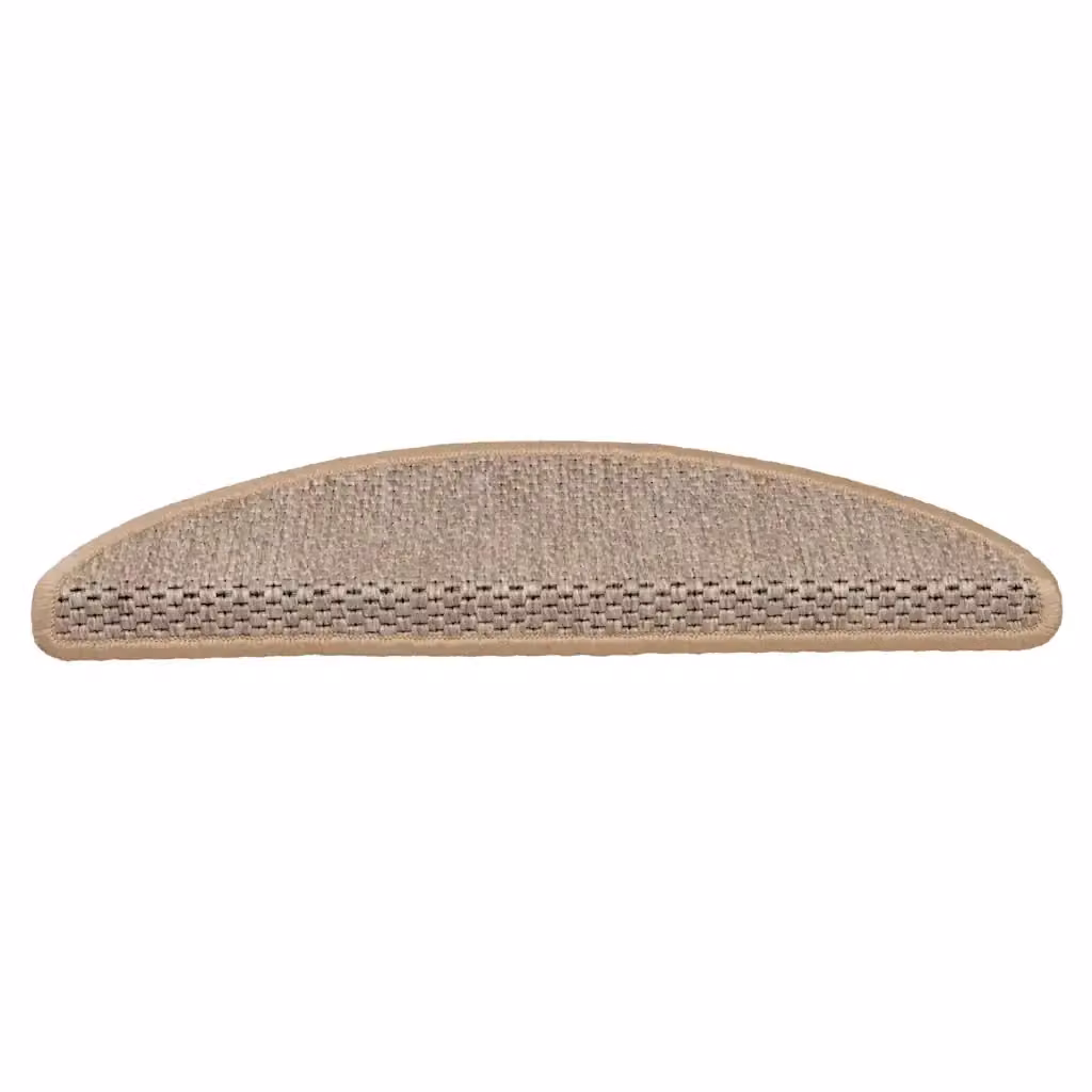 Set di 30 Tappeti Adesivi per Scale vidaXL con Aspetto Sisal, Antiscivolo e Fonoassorbenti, Beige, L: 56 cm, P: 17 cm, H: 3 cm – 2