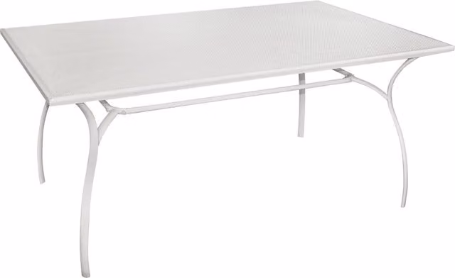 Tavolo Rettangolare da Giardino 160x100 cm in Ferro Vorghini Desenzano Avorio