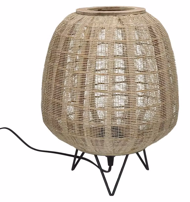 Lampada da tavolo Pomax Lokken, colore naturale, diametro 42 cm, altezza 52 cm