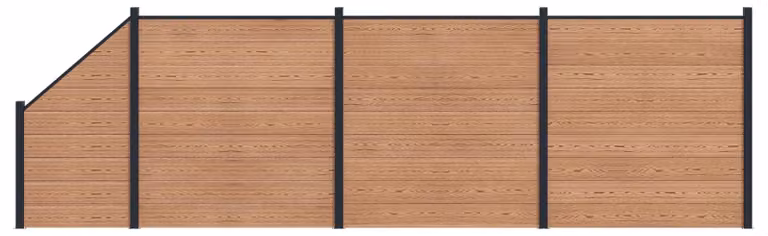 Pannello di Recinzione 4 pcs WPC e Alluminio Marrone