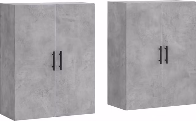 Set di 2 Armadietti a Muro Moderni DESIGN IN in Legno Grigio Opaco L: 69,5 cm, P: 34 cm, H: 90 cm